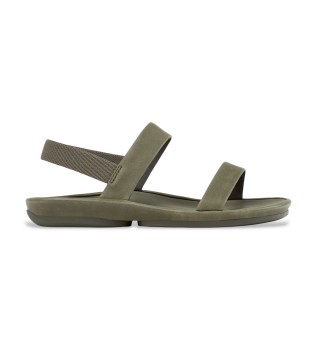 Leather Sandals Right Isla green