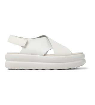 Camper Pelotas Flota Up leather sandals white - Esdemarca