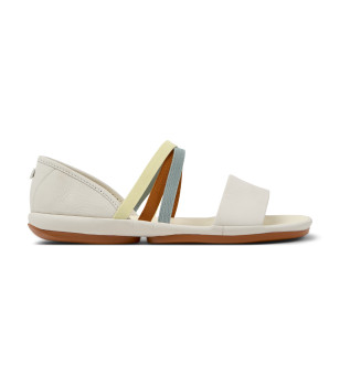 Right Nina Sandales en cuir Twins blanc