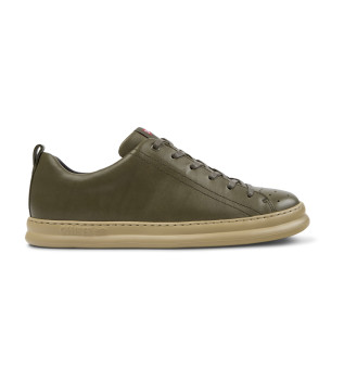 Baskets en cuir vert Runner