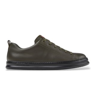 Donkergroene leren Runner sneakers
