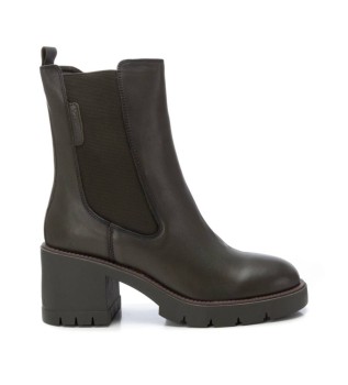 Bottines en cuir 161902 vertes