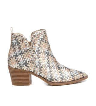 Bottines en cuir 162342 nude