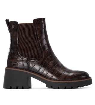 Leren enkellaarsjes 162563 bruin