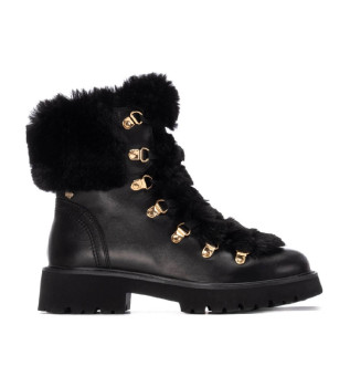 Leren enkellaars 162668 zwart