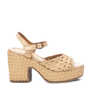 Sandales en cuir 161637 beige