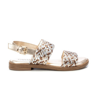 Sandalias de piel 162197 dorado