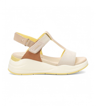 Sandalias de Piel 162259 beige