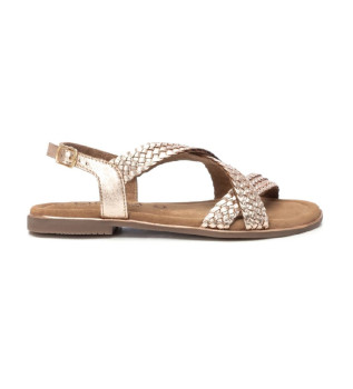 Sandaler i läder 162387 gyllene