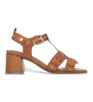 Sand�lias de couro 163251 castanho