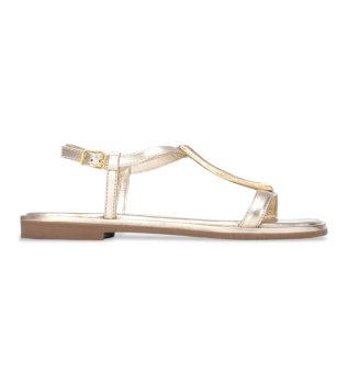 Sand�lias em pele 163290 douradas