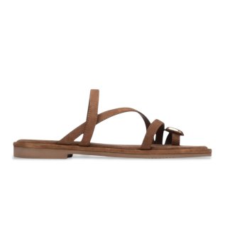 Sandaler i l�der 163291 brun