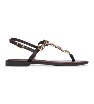 Sandaler i l�der 163293 brun