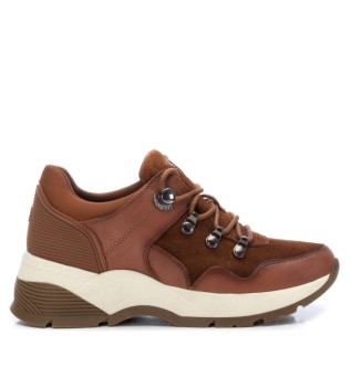 Leather sneakers 160155 brown