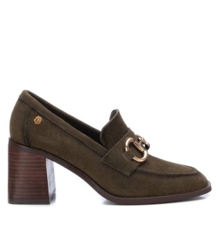 Wildleder-Mokassins 161138 khaki