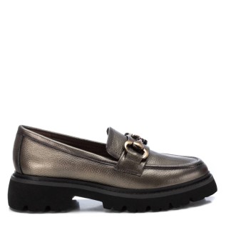 Srebrni usnjeni mokasini 161991