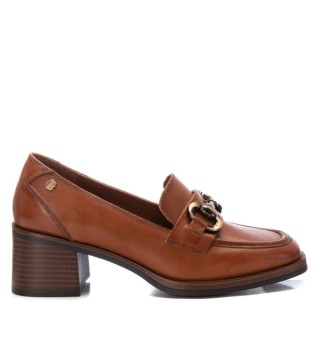 Mocassins de couro 162001 castanho