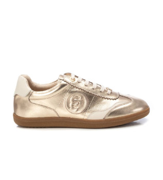 Sapatilhas em pele 162060 douradas