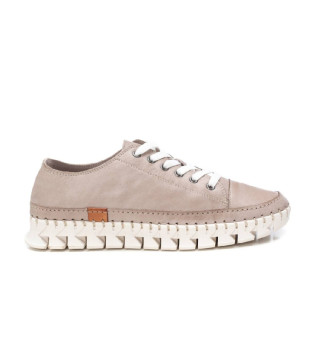 Leren sportschoenen 162067 taupe
