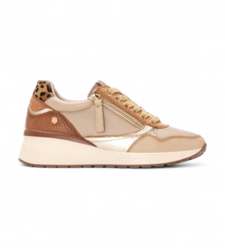 Sneakers i lder 162442 beige
