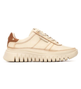Zapatillas de piel 162525 beige