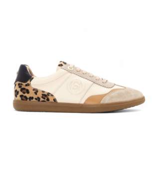 Zapatillas de Piel 162640 beige