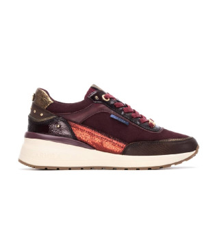 Sneakers i lder 162652 bordeaux