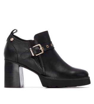 Bottines en cuir 162704 noir