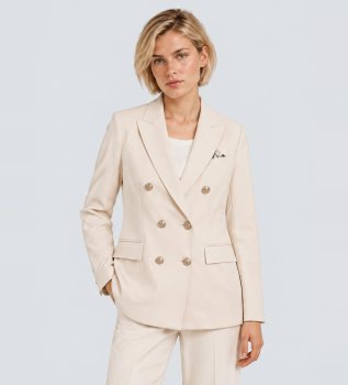 Beige Double Breasted Blazer