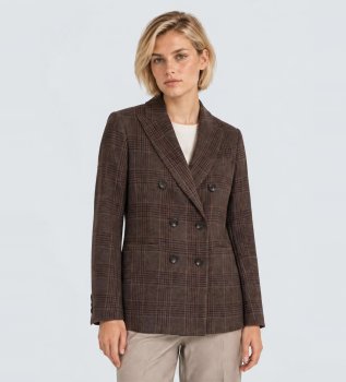 Brown double-breasted blazer
