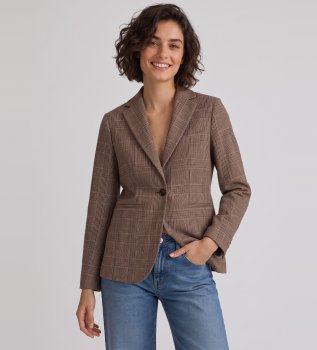 Brown slim long blazer