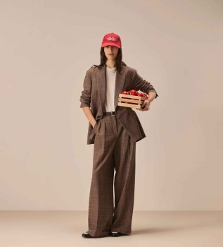 Brown Double Pleat Trousers