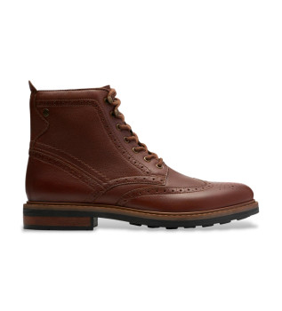 Bottes en cuir Newford  lacets, marron