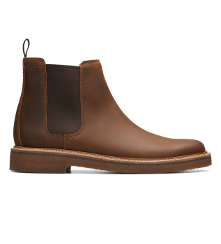 Bottines en cuir marron Clarkdale Easy Beeswax