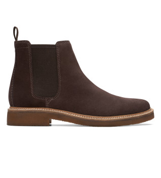 Bottines en cuir marron Clarkdale Easy