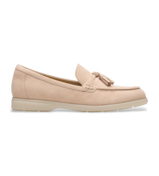 Beige Narini Edge loafers i l�der