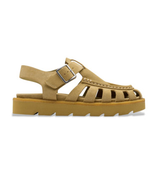 Meadow Schnalle Braun Leder Sandalen