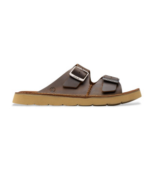 Solsbury Strap-sandaler i l�der, brune