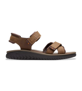 Braune Wesley Shore Ledersandalen