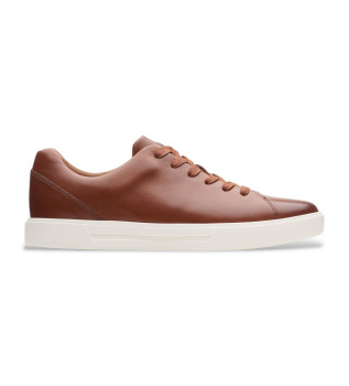 Un Costa Lace brown leather trainers