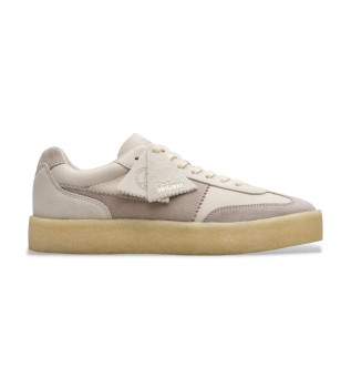 Sneakers i lder Tor 80 beige