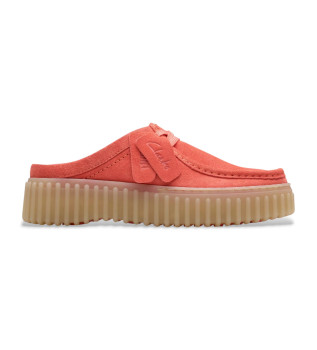 Torhill coral leather clogs
