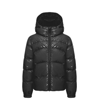 Cappotto nero in piuma