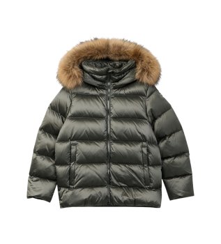 Abrigo reversible Fur verde
