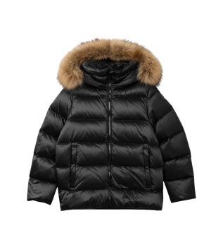 Abrigo reversible Fur negro