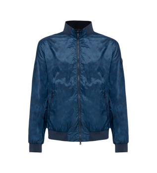 Marineblaue Bomberjacke mit Wendefunktion