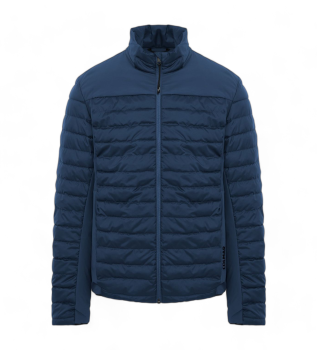 Gesteppte Windbreaker-Jacke blau