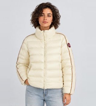 Broken white Heritage down jacket with high collar