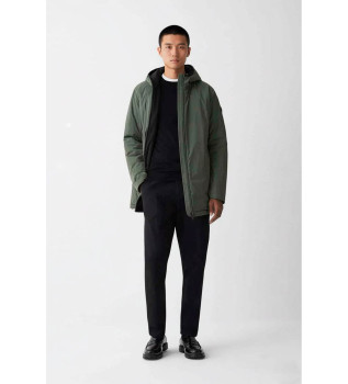 Lang grn elastisk jakke