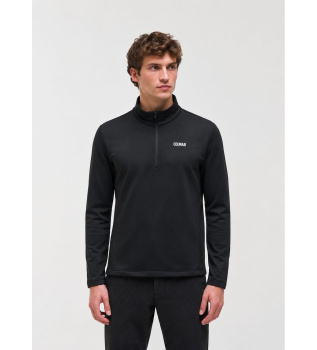 Elastisches Ski-Fleece mit Halbreißverschluss schwarz